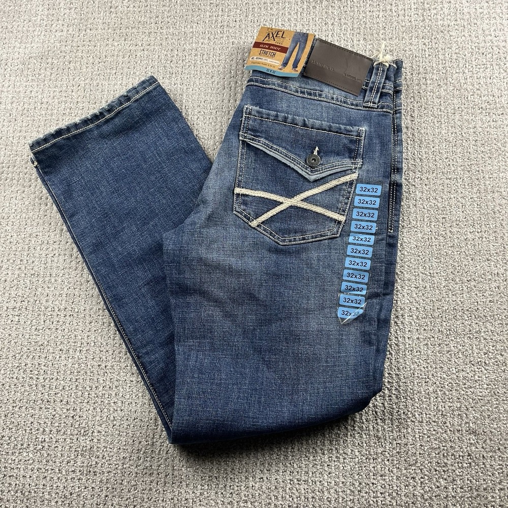 TK Axel Jeans Men’s 32x32 Slim Boot Cut Blue Denim Stretch 5 Pockets New